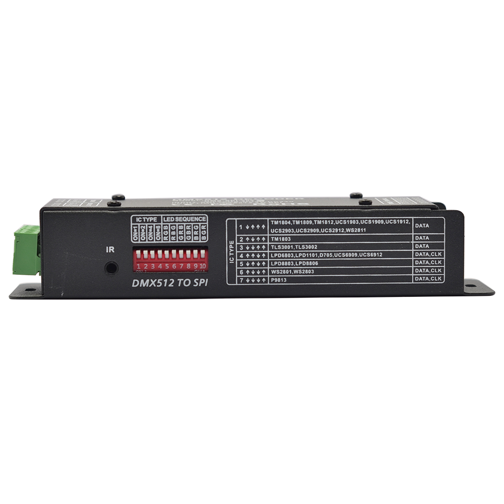 DMX-SPI-200, High-end DMX-SPI DMX512 Digital Signal Decoder for Color Changing Led Lights, 5 Warranty